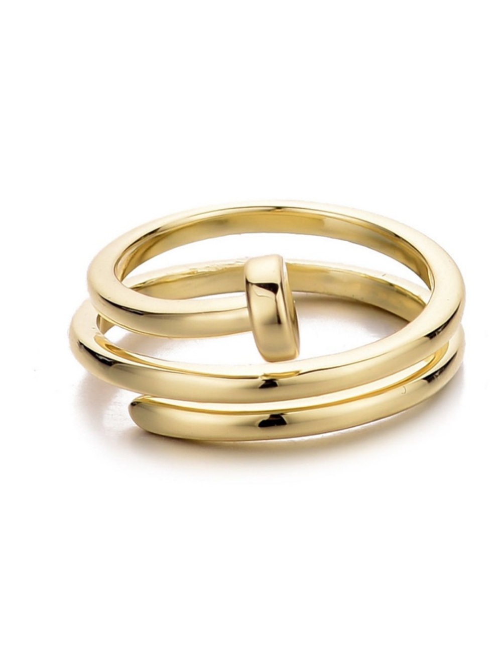 Adornia Gold Nail Double Wrap Ring